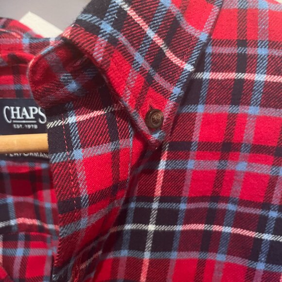 Chaps Red/blue/Plaid Shirt - Performance Fit - Picture 5 of 6